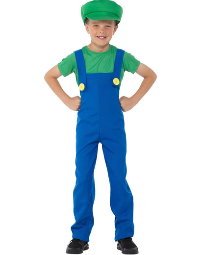 Green Plumber Guy Kids Costume