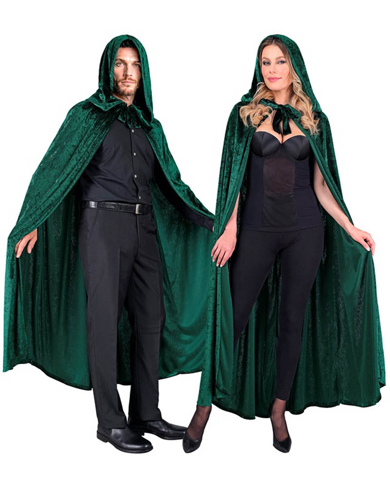 Green Velvet Hooded Cape 1.4m