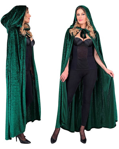 Green Velvet Hooded Cape 1.4m