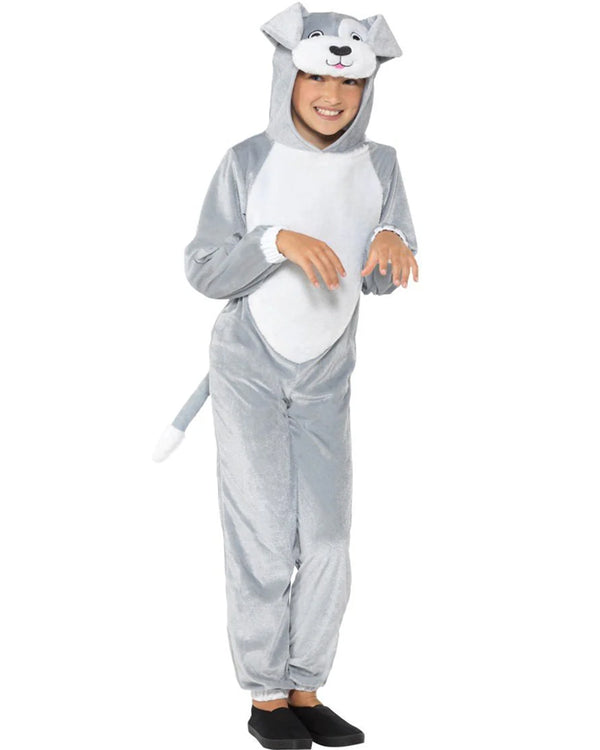 Grey Dog Onesie Kids Costume