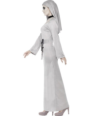 Grey Gothic Nun Womens Costume