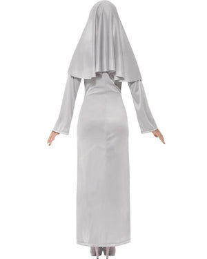 Grey Gothic Nun Womens Costume
