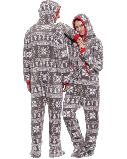 Christmas Grey Snowflake Adults Onesie