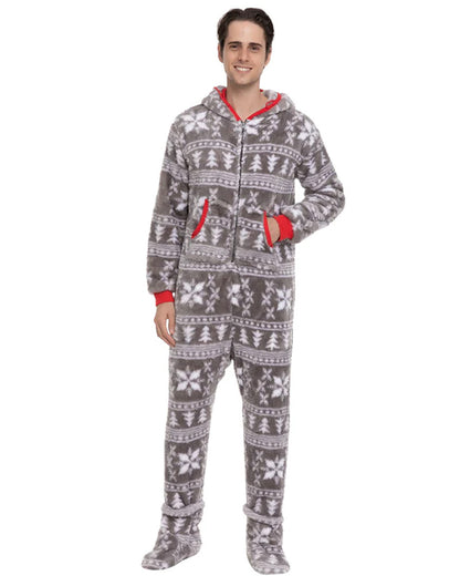 Christmas Grey Snowflake Adults Onesie