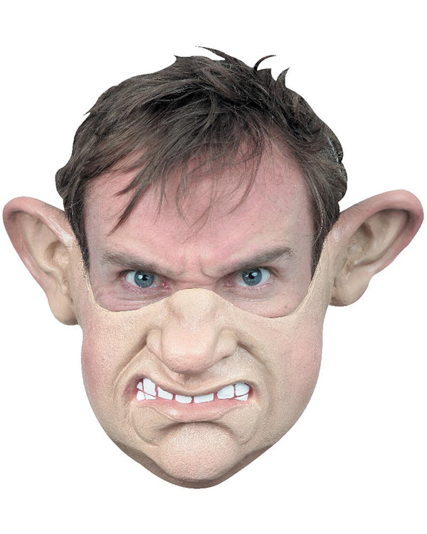 Mask with an angry expression and large ears on a white background