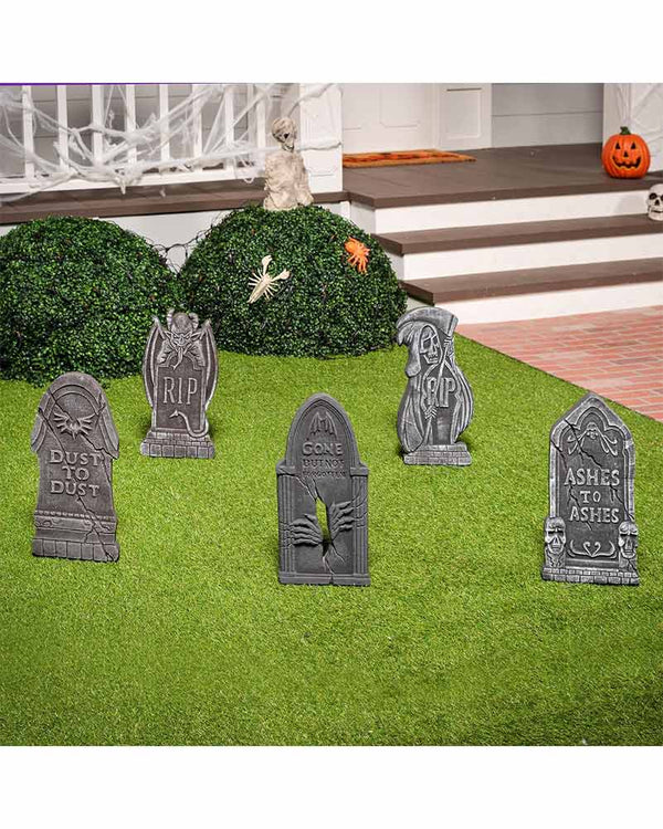 Halloween Demon Foam Tombstone Pack of 5