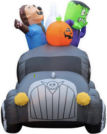 Ghouls in Hearse Halloween Lawn Inflatable 1.8m