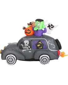Ghouls in Hearse Halloween Lawn Inflatable 1.8m