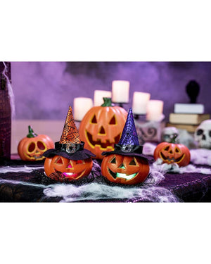Halloween Pumpkin Light Up Decoration Pack of 5