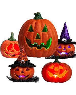 Halloween Pumpkin Light Up Decoration Pack of 5