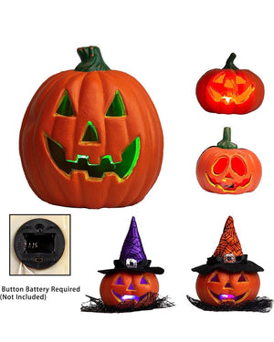 Halloween Pumpkin Light Up Decoration Pack of 5