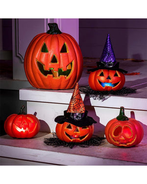 Halloween Pumpkin Light Up Decoration Pack of 5