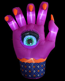 Hand Spinning Globe Eye Lawn Halloween Inflatable 2.2m