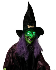 Hanging Halloween Animated LED Witch With Magic Ball 2m