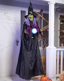 Hanging Halloween Animated LED Witch With Magic Ball 2m