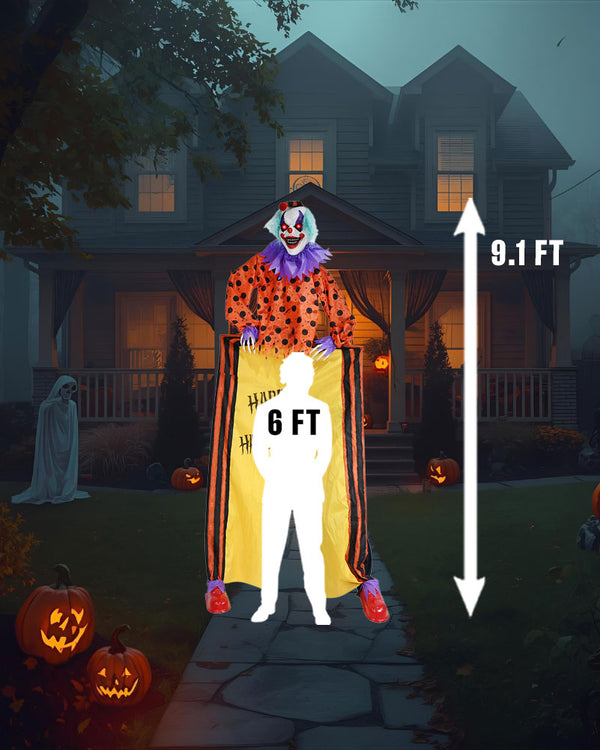 Hanging Clown Curtain Animated Decoration 2.8m