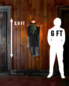Hanging Pumpkin Man Animated Halloween Decoration 1.2m