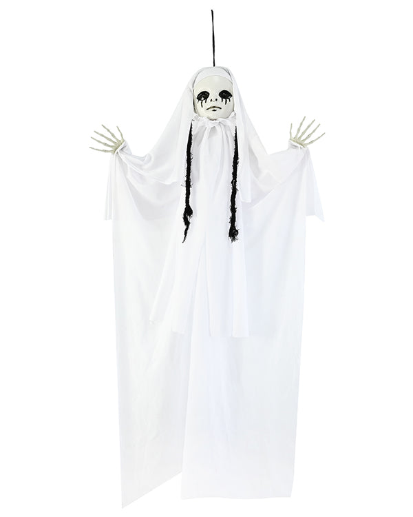 Hanging White Skeleton Animated Decoration 90cm