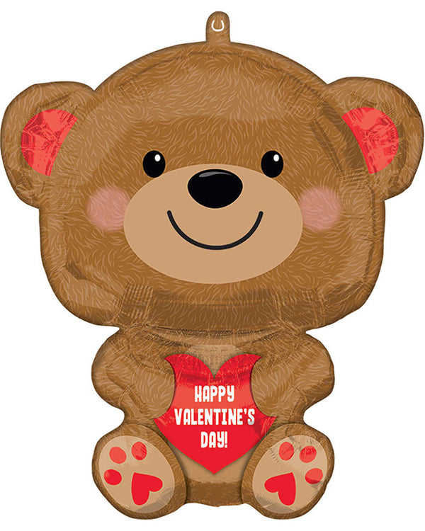 Happy Valentines Day Cuddly Bear 50cm Foil Balloon