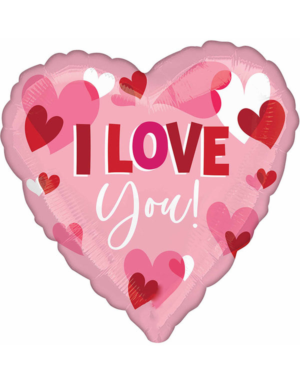Happy Valentines Day Pink Playful Hearts 71cm Jumbo Foil Balloon