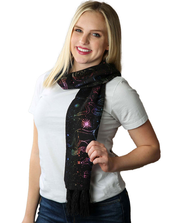 Harry Potter Hogwarts House Constellation Knit Scarf