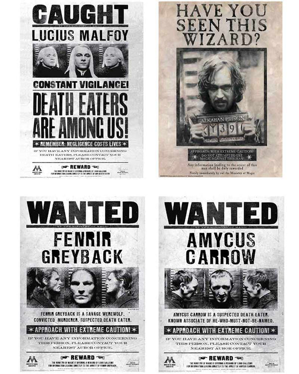 Harry Potter Wanted Poster Cutouts Pack of 12