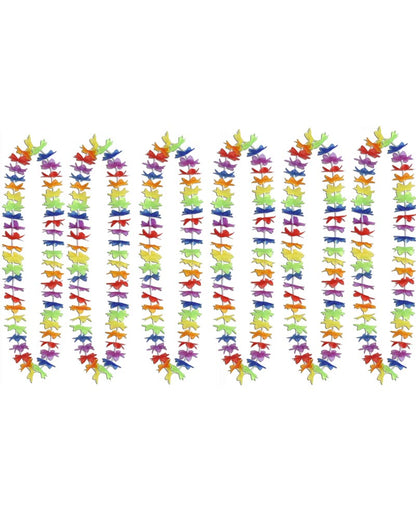 Hawaiian Rainbow Floral Lei Pack of 6