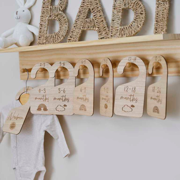 Hello Baby Wooden Baby Hangers