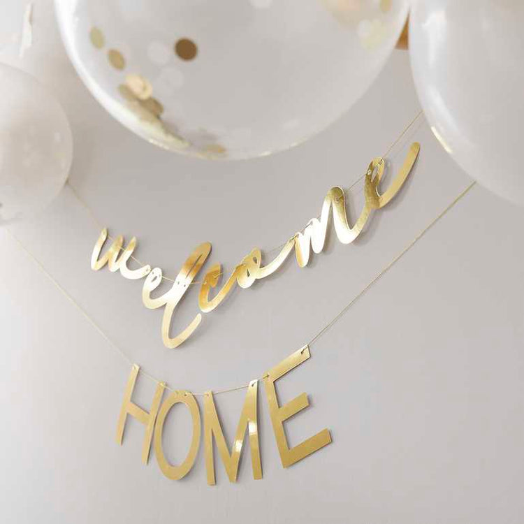 Hello Baby Balloon Backdrop Welcome Home Baby Kit Gold Pack of 31