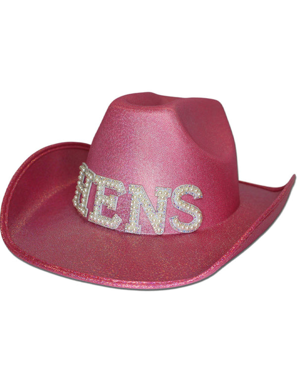 Hens Shimmer Pink Cowboy Hat
