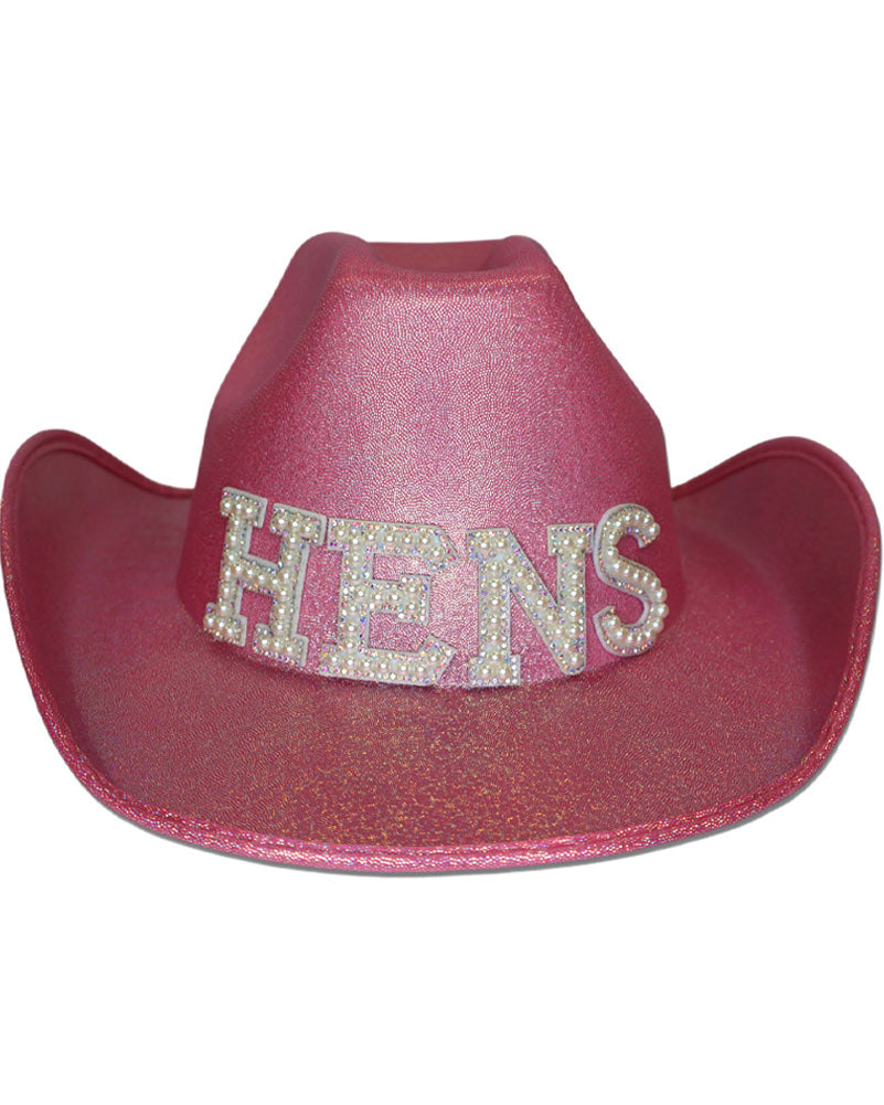 Hens Shimmer Pink Cowboy Hat