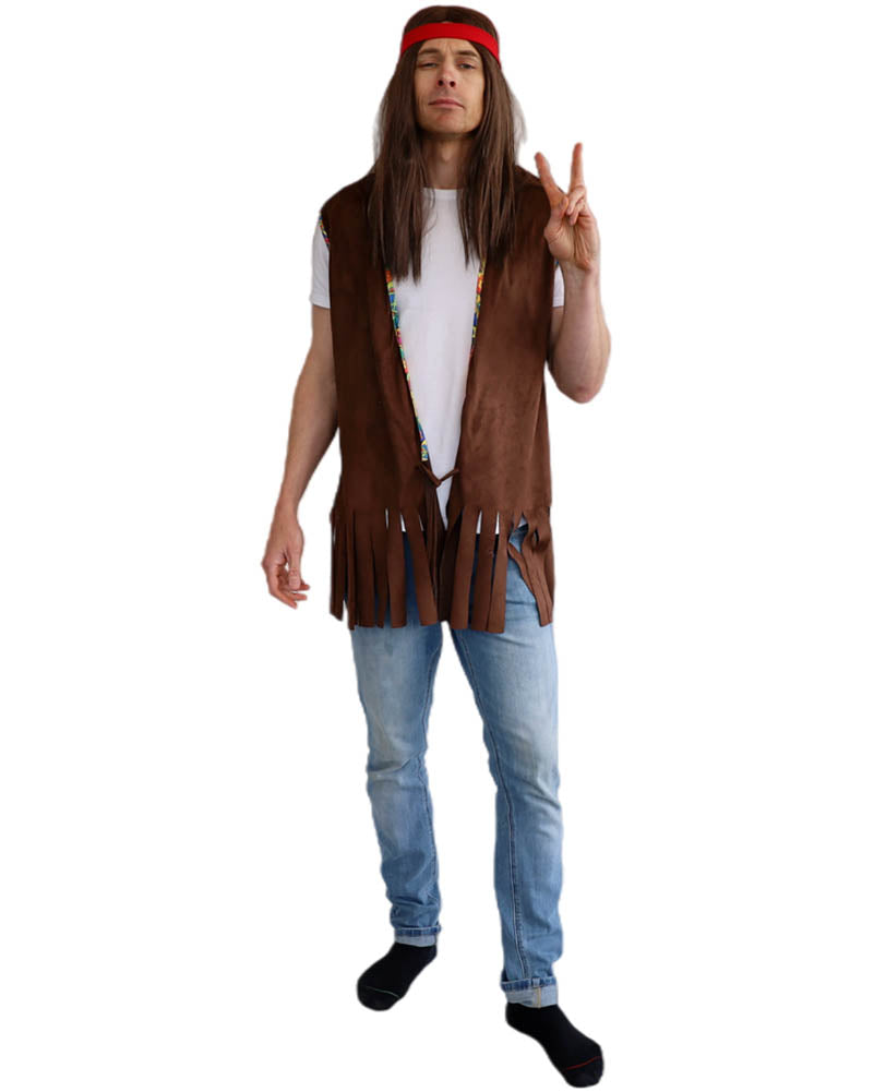 Brown Hippie Mens Vest