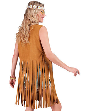 60s Brown Hippie Womens Vest