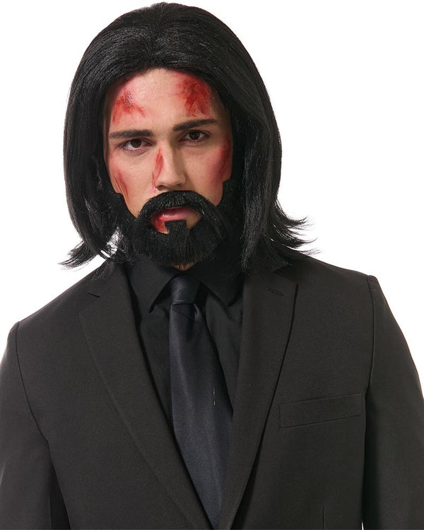 Hitman Long Black Wig and Beard