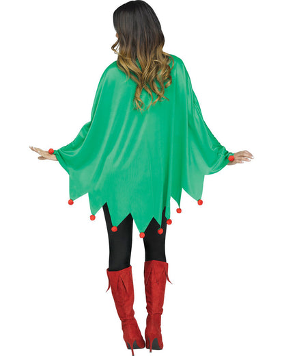 Hollyday Elf Poncho Womens Christmas Costume