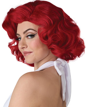 50s Hollywood Glamour Short Curly Red Wig