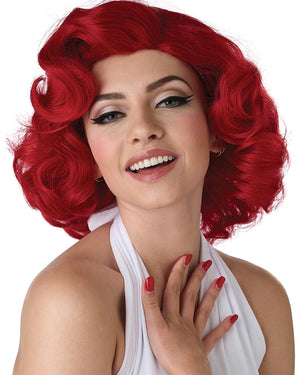 50s Hollywood Glamour Short Curly Red Wig