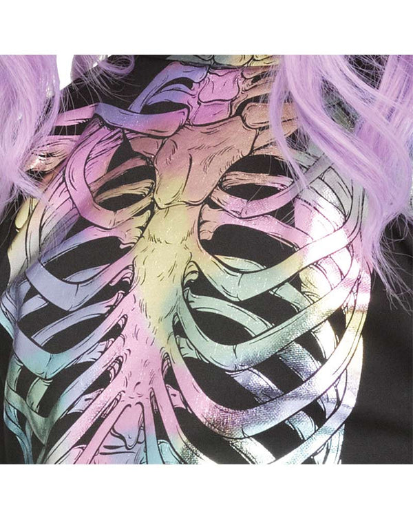 Holographic Skele Dress Girls Costume