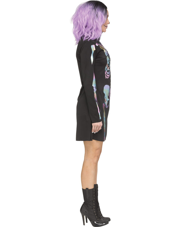 Holographic Skeleton Womens Costume