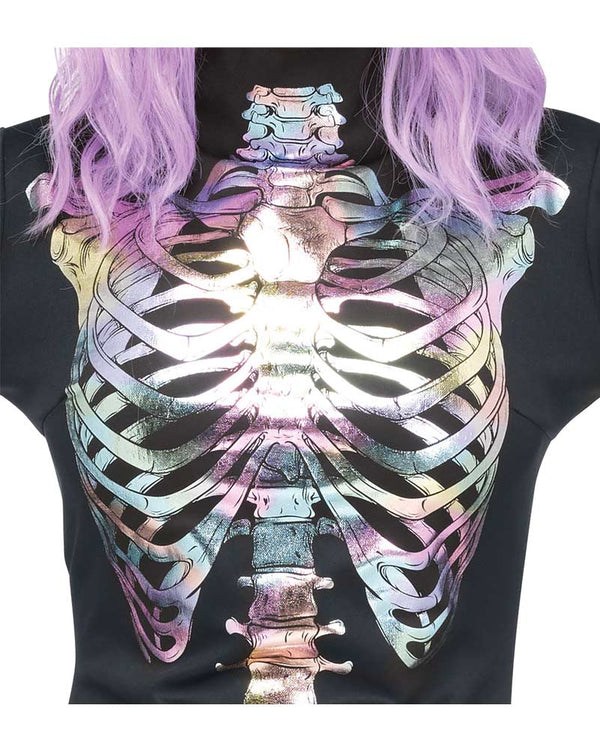 Holographic Skeleton Womens Costume
