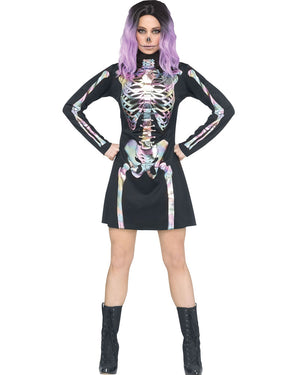 Holographic Skeleton Womens Costume