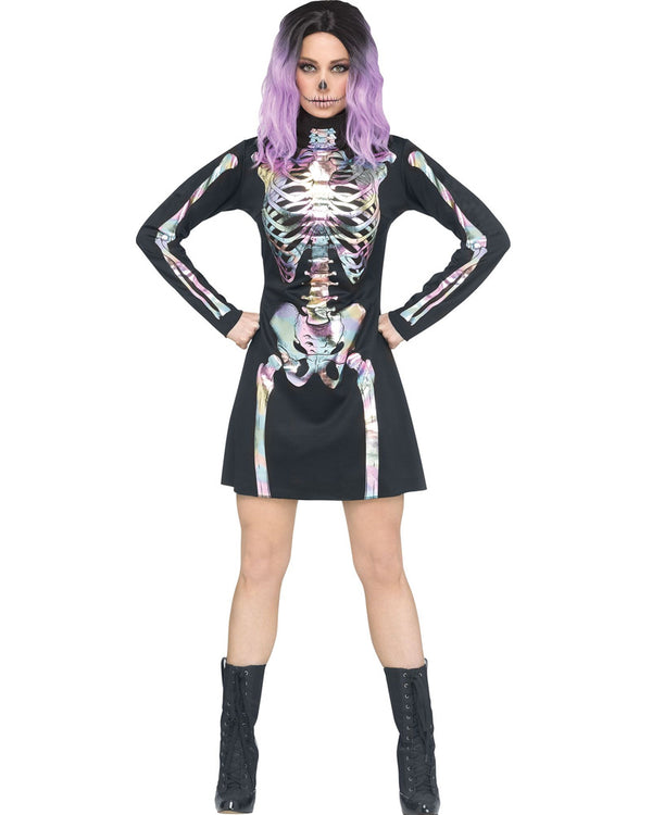 Holographic Skeleton Womens Costume