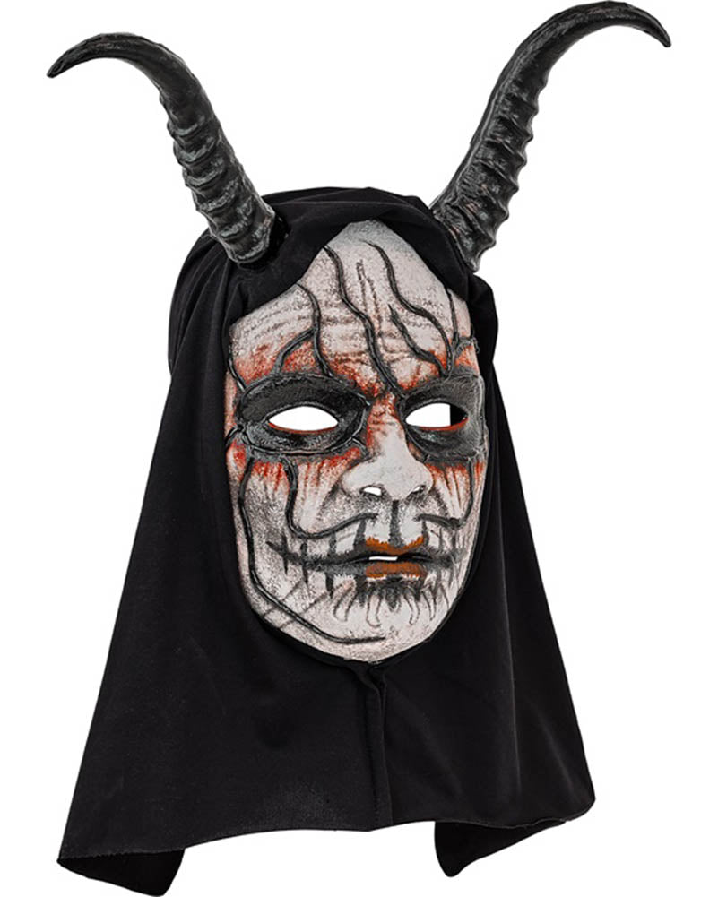 Hooded Commedia DellArte Demon Man Mask