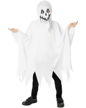 Hooded Ghost Poncho Boys Costume