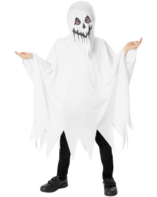 Hooded Ghost Poncho Boys Costume