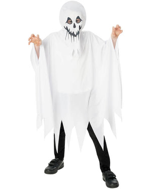 Hooded Ghost Poncho Boys Costume