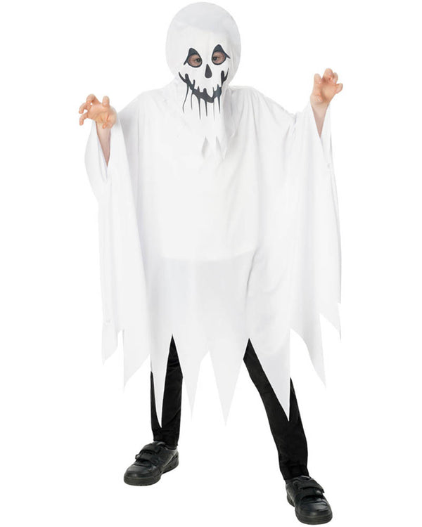Hooded Ghost Poncho Boys Costume