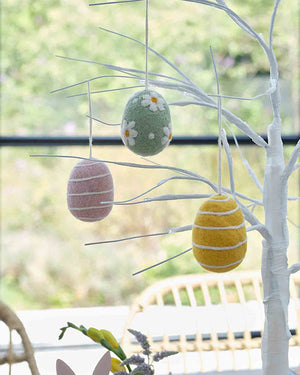 Hop Hop Hooray Felt Egg Tree Decorations Pack of 3