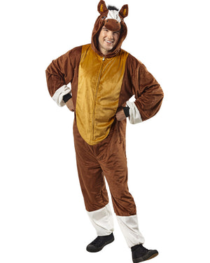 Horse Furry Jumpsuit Adult Costume - Main Image