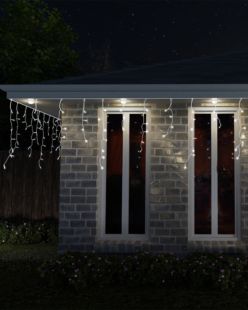 Icicle White Solar Christmas Lights 400 Pieces 7.9m